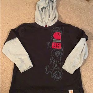 Carhartt boys size 6 long sleeve hooded shirt
